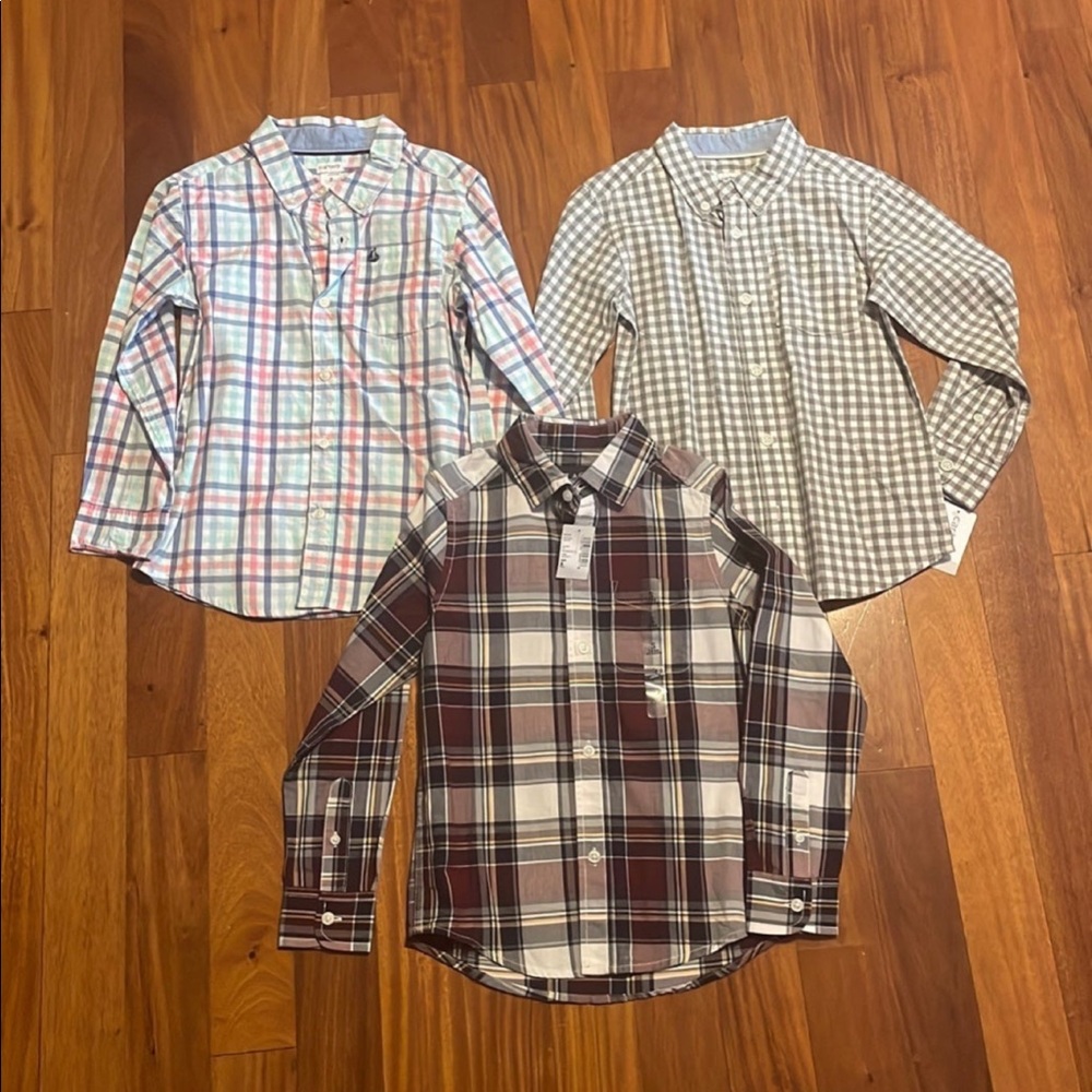 Boys long sleeve button down shirt bundle